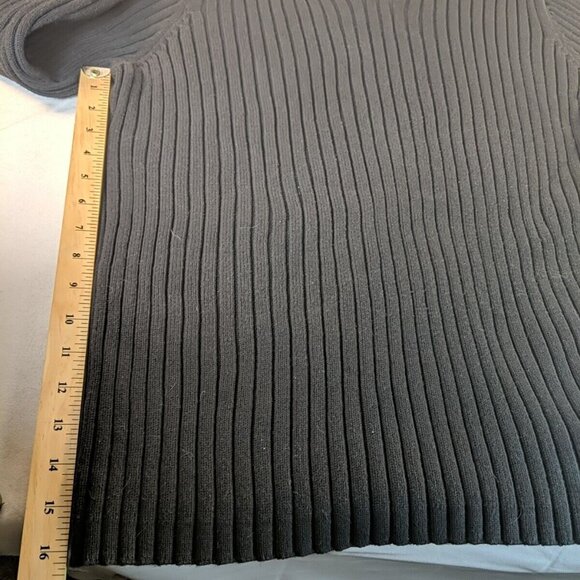 Gap Black Knit Sweater Mens Large L Collared 1/4 Button Long Sleeve 100% Cotton - Picture 9 of 11